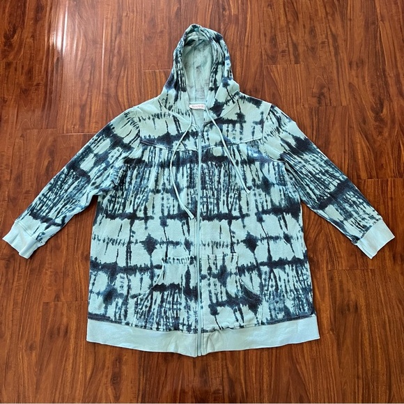 Roaman’s Blue Tie Dye Zipup Hoodie size 1X - Picture 1 of 7